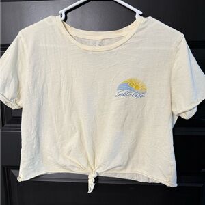 Salt Life Light Yellow Crop Top with Logo